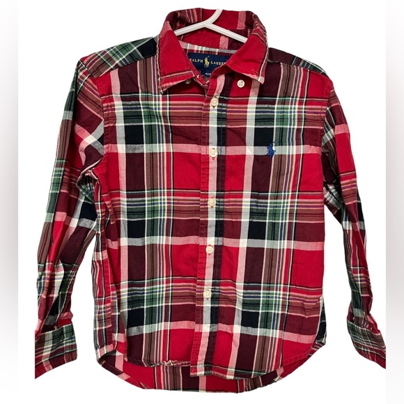 Ralph Lauren Other - Ralph Lauren Boys Red Multi-Colored Plaid Dress Shirt Size 4T